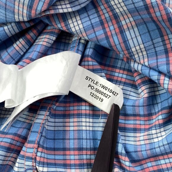 $118 Vineyard Vines Performance Murray Shirt Mens Medium Check Blue Button Down - Picture 9 of 11